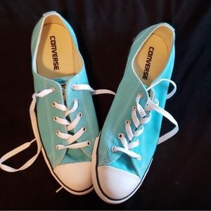 Flat teal aqua converses size 10